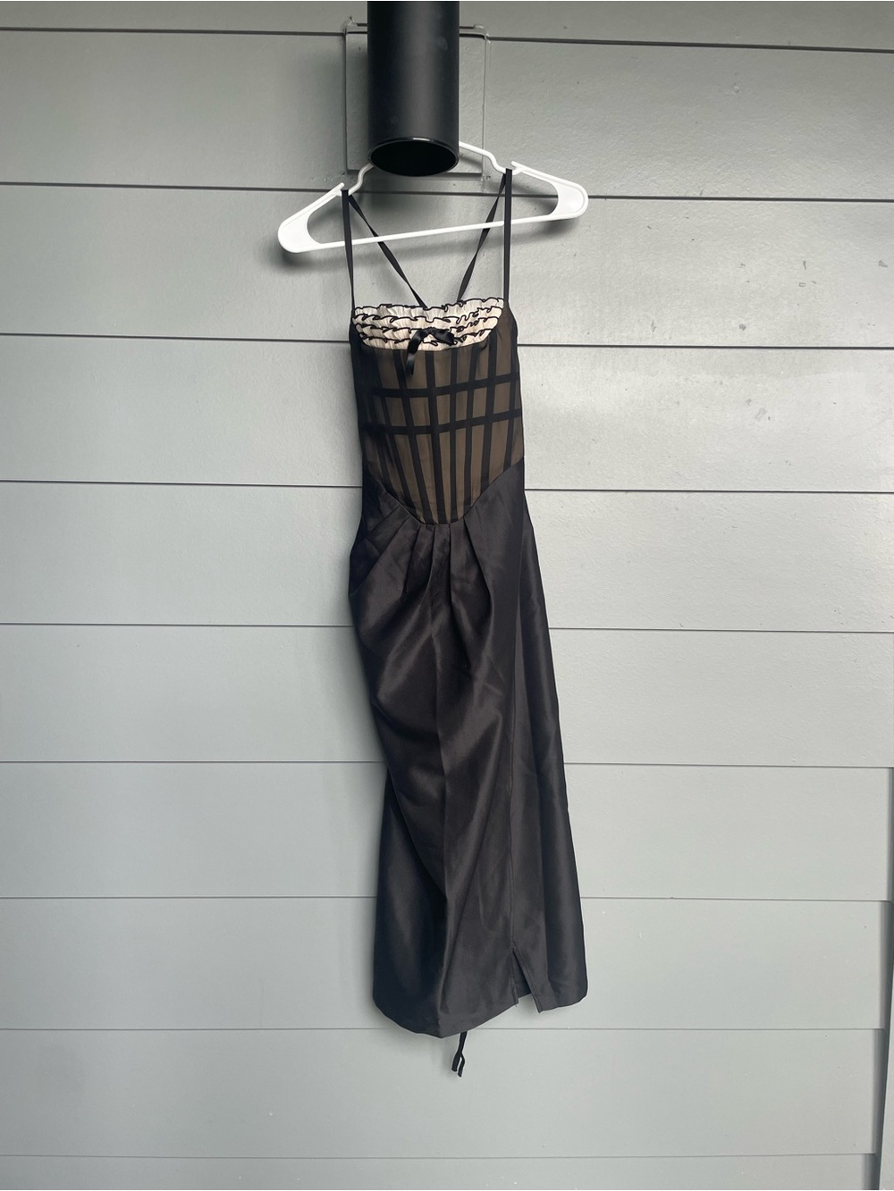 Lace made corsette black dress